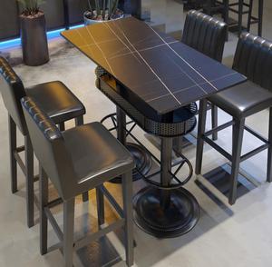 Kommerzielle Strip Bar Club Möbel Nachtclub Lounge Led Steht isch und Stuhl Set Schwarzes Leder Zigarren <span class=keywords><strong>sofa</strong></span> Stand für Restaurants - Product Image 4