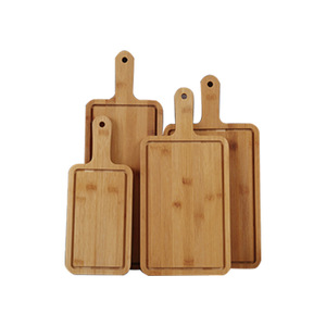 Plateau de service en bambou Ganbang 32x13cm avec poignée pour pizza, steak, pain, gâteau, cuisson, plat de style occidental - Product Image 5