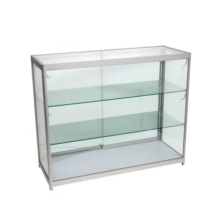 Free standing eye aluminum glass cabinet with sliding glass door
