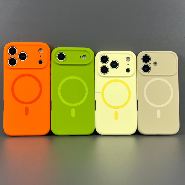 3400 Gauss Strong Magnetic Silicone Mobile Phone Cases for iPhone 17 Real Silicone with Microfiber Inside for I Phone 17 Pro Max