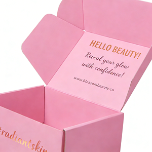 Boîte d'emballage cosmétique personnalisée haut de gamme, boîte d'expédition en carton ondulé pour produits de soin de la peau, estampage à chaud, logo personnalisé, fabricant - Product Image 5