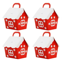 Maßgefertigte Weihnachtliche Hausförmige Süßigkeitenbox Papier-Geschenkbox für Kekse, Pralinen und Festtagsleckereien