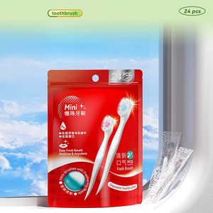 RTS ODM/OEM nane ve şeftali aromalı boncuklu diş fırçaları tek kullanımlık <span class=keywords><strong>Mini</strong></span> taşınabilir seyahat diş fırçası - Product Image 5