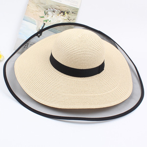 Custom Wide Large Brim Women Beach Hat Folding Summer Floppy Hats <strong>Straw</strong> <strong>Fedora</strong> - Product Image 5