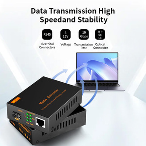 BLIY 10G SFP มีเดียคอนเวอร์เตอร์ RJ45 อะแดปเตอร์อีเธอร์เน็ตไฟเบอร์ออปติก 10Gbps ปลั๊กแอนด์เพลย์ - Product Image 2