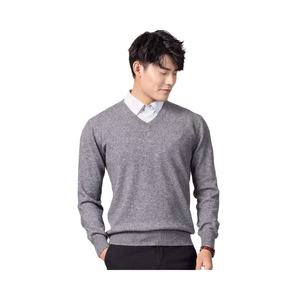 Pull tricoté ample à col rond pour homme, respirant, taille S-3XL, style coréen, couleur unie avec logo frontal – Collection Hiver - Product Image 4