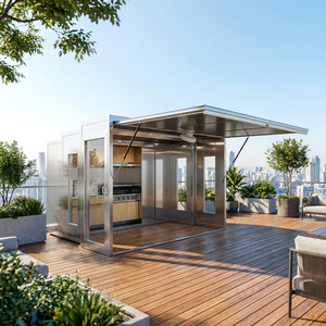 Yeyon Lussuosa <span class=keywords><strong>Cucina</strong></span> Mobile Pieghevole per BBQ, Pod Prefabbricato in Acciaio Inox 304 con Griglia Integrata per Giardino di Villa - Product Image 2