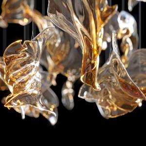 Lámpara de Araña de Cristal de Lujo, Estilo Artístico Nórdico, para Escaleras y Vestíbulos, Diseño Personalizado con LED, Efecto Cascada en Color Ámbar - Product Image 4