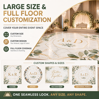 Piste de danse de mariage personnalisée, décor de signe de mariage amovible, autocollant vinyle bleu pailleté pour piste de danse, revêtement de piste de danse d'anniversaire