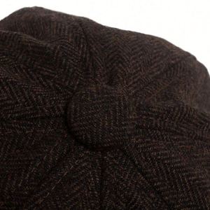 Casquette Gavroche Rétro Homme Automne Hiver à Chevrons, Chapeau Béret Décontracté Tendance 8 Panneaux pour Extérieur - Product Image 4