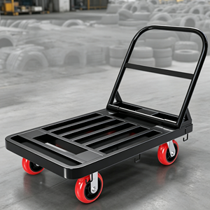 Chariot de manutention utilitaire, chariot à main pliable robuste, chariot à plateau pliable avec roues pivotantes 660 lb pour entrepôt, garage - Product Image 3