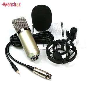 Mikrofon Kondensor Berkabel Manchez-700, Set BM-700 dengan Mikrofon untuk Perekaman Studio Siaran