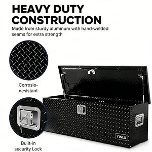Boîte à outils pour camion en aluminium avec revêtement en poudre, robuste, verrouillable, étanche, résistante à la rouille et à la corrosion, boîte de rangement pour pick-up pour la réparation automobile - Product Image 2