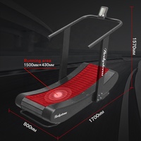 Caminadora Manual Comercial HYROX Bodystorm DW-510 para CrossFit, Caminadora Curva Sin Motor con Pantalla LCD y Monitor de Ritmo Cardíaco Inalámbrico