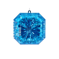 Glaring Coloré Nouveau Style Queen-size Acrylique Miroir Carré Bijou Gemmes Rubis Émeraude Saphir Ornement pour Arbre de Noël Déco