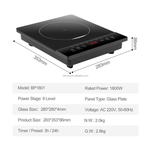 Fornello Elettrico Portatile Domestico a Singolo Bruciatore 1800W con 9 Livelli di Potenza, Timer di 3 Ore e Funzione di Pronto Riscaldamento 24 Ore - Product Image 5