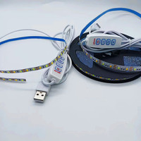 Bande LED flexible 1M/2M/3M DC5V USB SMD2835 120LEDs/m CCT Blanc chaud + Blanc double avec contrôleur