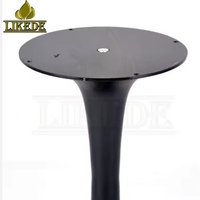 Base de table bistrot en alliage d'aluminium noir mat avec revêtement en poudre, réglable en hauteur, pour table de négociation ou table basse