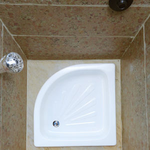 Fabricante Atacado Banheiro Bandeja De Chuveiro De Aço Esmalte Bandeja De Chuveiro XG900C Sector Forma Bandeja De Chuveiro De Aço Com Avental - Product Image 2