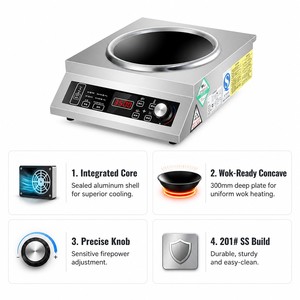 Commercial Concave Induction Wok Cooker 3.5kW 6kW for Restaurants Food Stalls Catering and Kitchen Equipment Dealers - Product Image 3