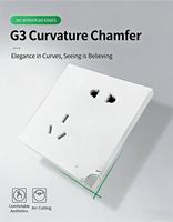Panel Táctil Empotrable Estándar de 86 mm, Interruptor Universal Impermeable, 10A, Color Crema, Puertos de Carga USB Dobles, Venta al Por Mayor