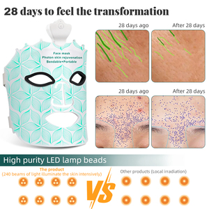 Silicone hồng ngoại Photon LED Mặt masker đầy màu sắc liệu pháp ánh sáng cho trẻ hóa da và loại bỏ nếp nhăn làm trắng hiệu quả - Product Image 4