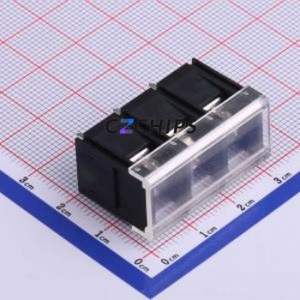 KF48C-9.5-3P Barrier Terminal Block Through hole Component (THT),P=9.5mm Connector With Cover Plate 9.5mm 1x3P Straight Pin - Product Image 1