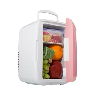 Toptan ucuz Mini dondurucu araba buzdolabı Mini buzdolabı 4L/6L araba küçük buzdolabı taşınabilir soğuk ve sıcak buzdolabı