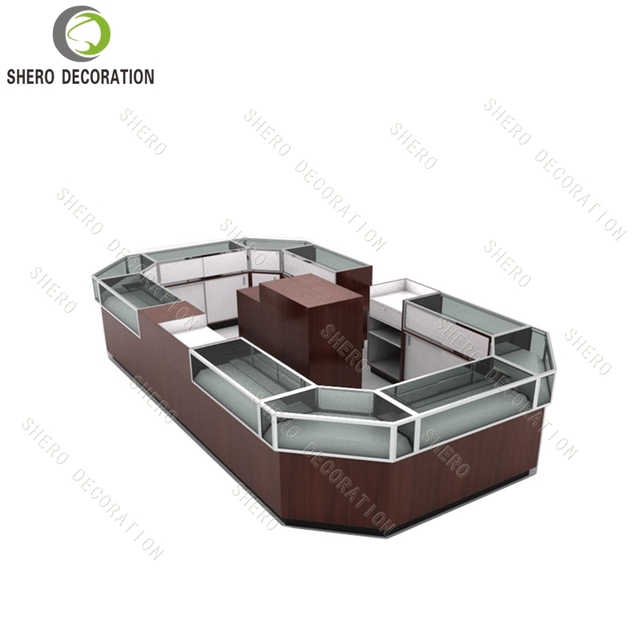 Custom Modern Mall Kiosk Jewelry Shop Showcase Jewelry Display Counter for Jewelry Display Kiosk