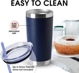 Customizzato 20oz tazze da viaggio doppia parete in acciaio inox caffè Tumbler con coperchi e cannucce USA magazzino fornito - Product Image 2