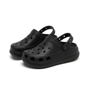 Women's Puff <b>Clogs</b> Summer Thick Soled Closed Toe Sandals Breathable Odor Resistant EVA Couple Beach Shoes Pink Black Khaki White - Product Image 2