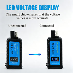 เครื่องชาร์จ USB กันน้ำ 12V แบบ SAE พร้อมพอร์ต QC3.0 คู่ พร้อมหน้าจอแสดงแรงดันไฟฟ้า สำหรับรถจักรยานยนต์ รถแทรกเตอร์ เครื่องตัดหญ้า - Product Image 3
