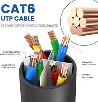 Câble Ethernet UTP CAT6 intérieur en cuivre, cordon de raccordement de 30 cm