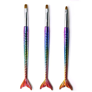 Brosse de nettoyage des ongles en forme de poisson, en nylon doux, couleur arc-en-ciel, pour éliminer la poussière, outil cosmétique de manucure pour l'art des ongles professionnel - Product Image 1