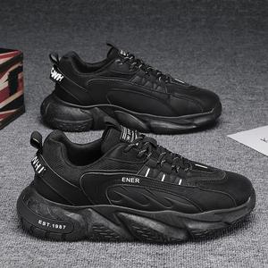 Chaussures de course à lacets pour hommes, nouvelle collection été 2025, respirantes en maille, tendance, polyvalentes, décontractées, à semelle épaisse, résistantes à l'usure, style « Dad Shoes » pour jeunes. - Product Image 3