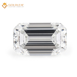 Diamant de laboratoire taille émeraude Goldleaf avec certificat IGI # 761522458 Vente en gros de pierres précieuses blanches de couleur D, 1CT, 2CT, 3CT, pour la fabrication de bijoux - Product Image 1
