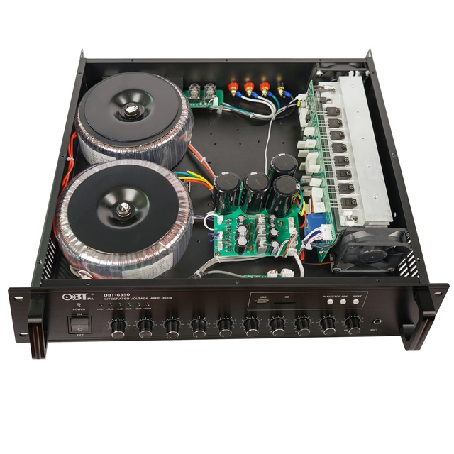 OBT-6350 Professional 350w Power Amplifier Public Address System 0-30 Decibel Adjustable Mixing Power Amplifier
