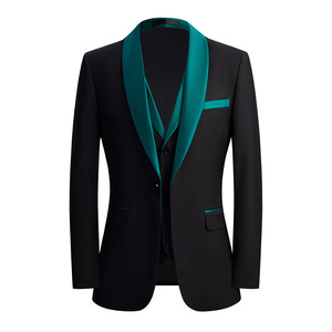 Costume d'affaires pour homme à col mandarin, simple boutonnage, orné de perles, en tissu TR, confortable, respirant, tenue formelle - Product Image 5