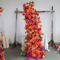 Kunstzijde oranje roze rozen bloemenbogen bruiloft achtergrond voor binnen en buiten feest decoratie
