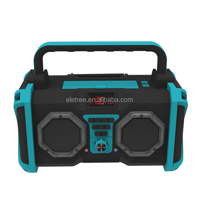 Eletree Rugged Durable Design Construction Speaker Ip65 Waterproof Rechargeable Dab+ Dab Work Site Radio for Work