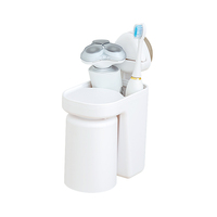 Boîte de rangement murale multifonctionnelle en plastique recyclé avec ventouse pour salle de bain, organisateur d'objets divers, support pour brosse à dents