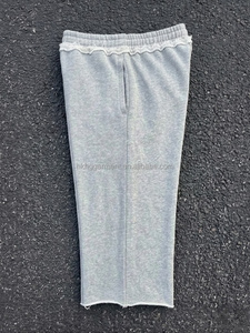 Shorts vintage délavés pour hommes, shorts cargo personnalisés, style hip-hop, 100% coton, pantalons courts pour hommes - Product Image 2