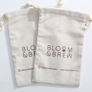 Custom Cotton <b>Drawstring</b> <b>Pouch</b> Bag Organic Cotton Gift Jewelry Packaging Bag Eco-Friendly Storage Gift Bag for Party Favor - Product Image 2