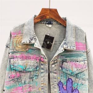 Veste en Denim délavée pour enfants de 2 à 12 ans, vêtements courts imprimés à la mode, fabriqué en chine - Product Image 3