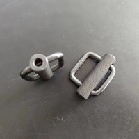 Carosung – sangle en Nylon avec revêtement en oxyde noir, Rectangle en acier inoxydable, boucles coulissantes, barre centrale moletée, boucle coulissante 25mm