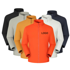 เสื้อคลุมกันหนาวผู้ชายผ้าฟลีซขั้วโลกโพลีเอสเตอร์100ทึบลำลองฤดูใบไม้ผลิโลโก้ตามสั่ง - Product Image 2