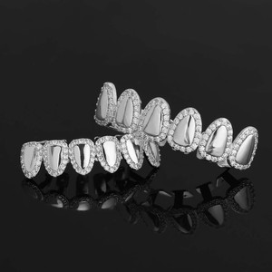 BES Hiphop Micro Pavé 5A Cubique Zircone Dents <span class=keywords><strong>Grillz</strong></span> Plaqué Or Glacé Bling CZ Dents <span class=keywords><strong>Grillz</strong></span> Hip Hop Bijoux pour Hommes - Product Image 4