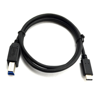 Kabel Pengisian Cepat USB Type-C ke USB 3.0 B 1m dengan Pelindung Anyaman dan Jaket PVC untuk Printer/MFP/Scanner