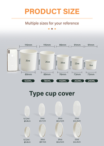 Gobelets en papier kraft jetables personnalisés de 8 oz, 12 oz, 16 oz, 26 oz, 32 oz, gobelets à salade et à <span class=keywords><strong>soupe</strong></span> avec couvercle - Product Image 6