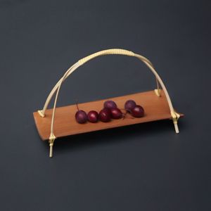 Bamboo Serving <b>Tray</b> With Handle <b>Tea</b> Ceremony Accessory Household Wooden Pattern - Product Image 3